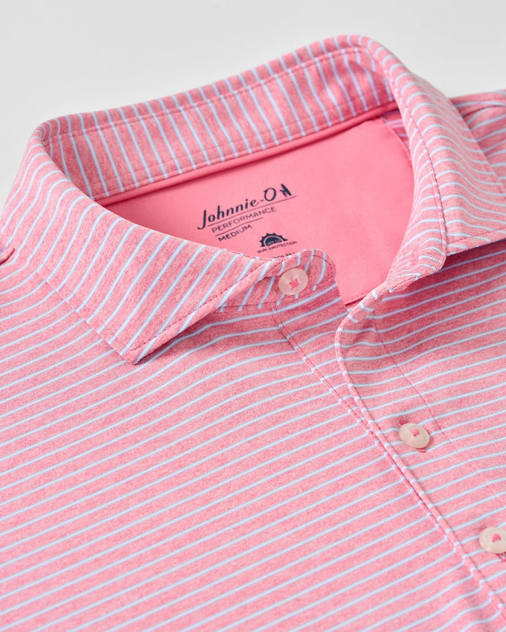 Johnnie-O Performance Jersey Polo - Michael Stripe: Palm Beach