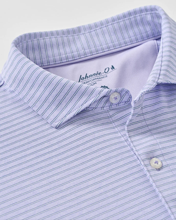 Johnnie-O Performance Jersey Polo - Michael Stripe: Viola