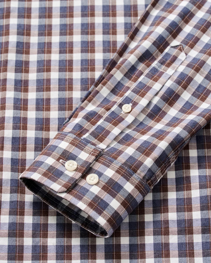 Johnnie-O Natural Performance Button Down Shirt: Oak Bluffs Plaid:Lake
