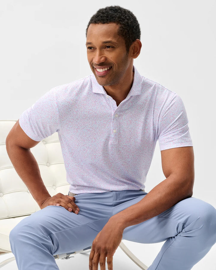 Johnnie-O Performance Jersey Polo: Autumn Neat: Maliblu