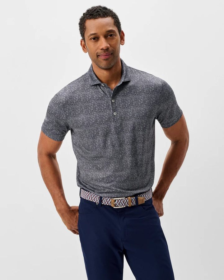 Johnnie-O Performance Jersey Polo - Bars Open: Black