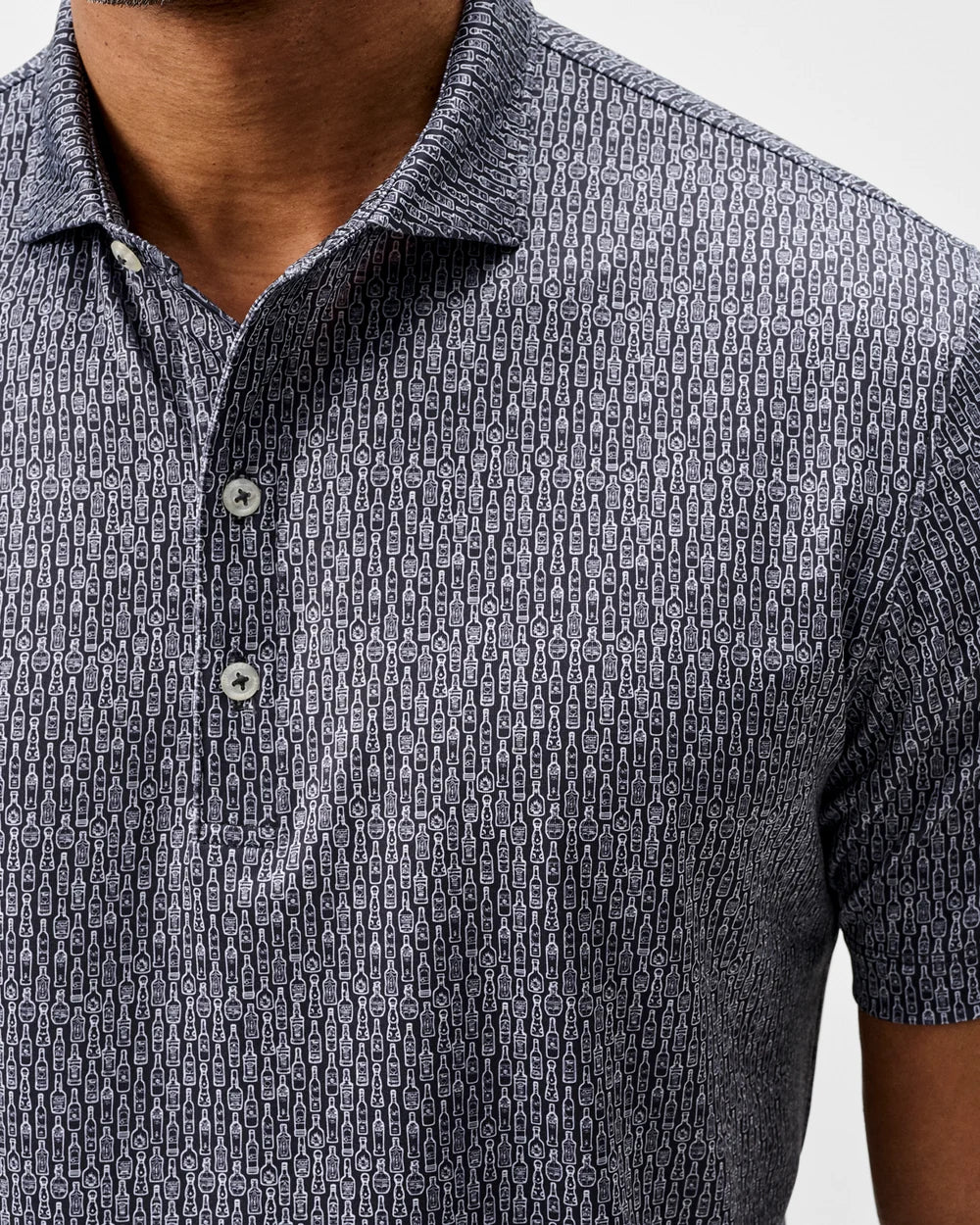 Johnnie-O Performance Jersey Polo - Bars Open: Black
