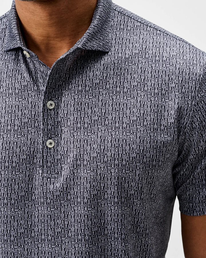 Johnnie-O Performance Jersey Polo - Bars Open: Black