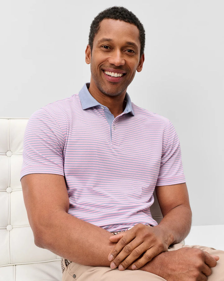 Johnnie-O Performance Mesh Polo - Cruz Solid Collar: Palm Lake