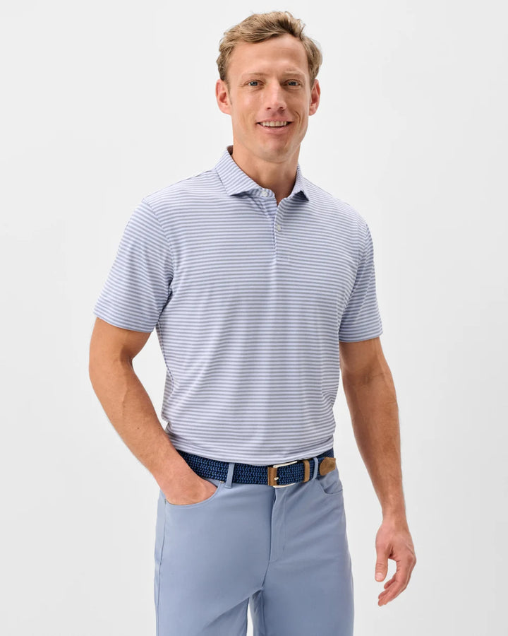 Johnnie-O Performance Mesh Polo - Cruz Stripe: Navy Viola