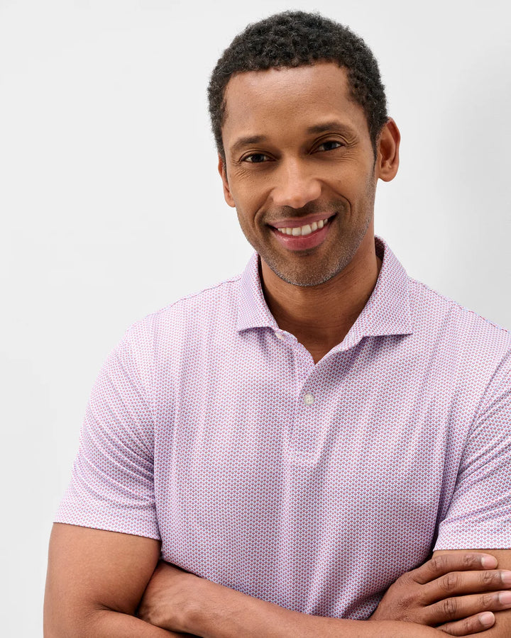 Johnnie-O Performance Jersey Polo: Darts: Racing Red