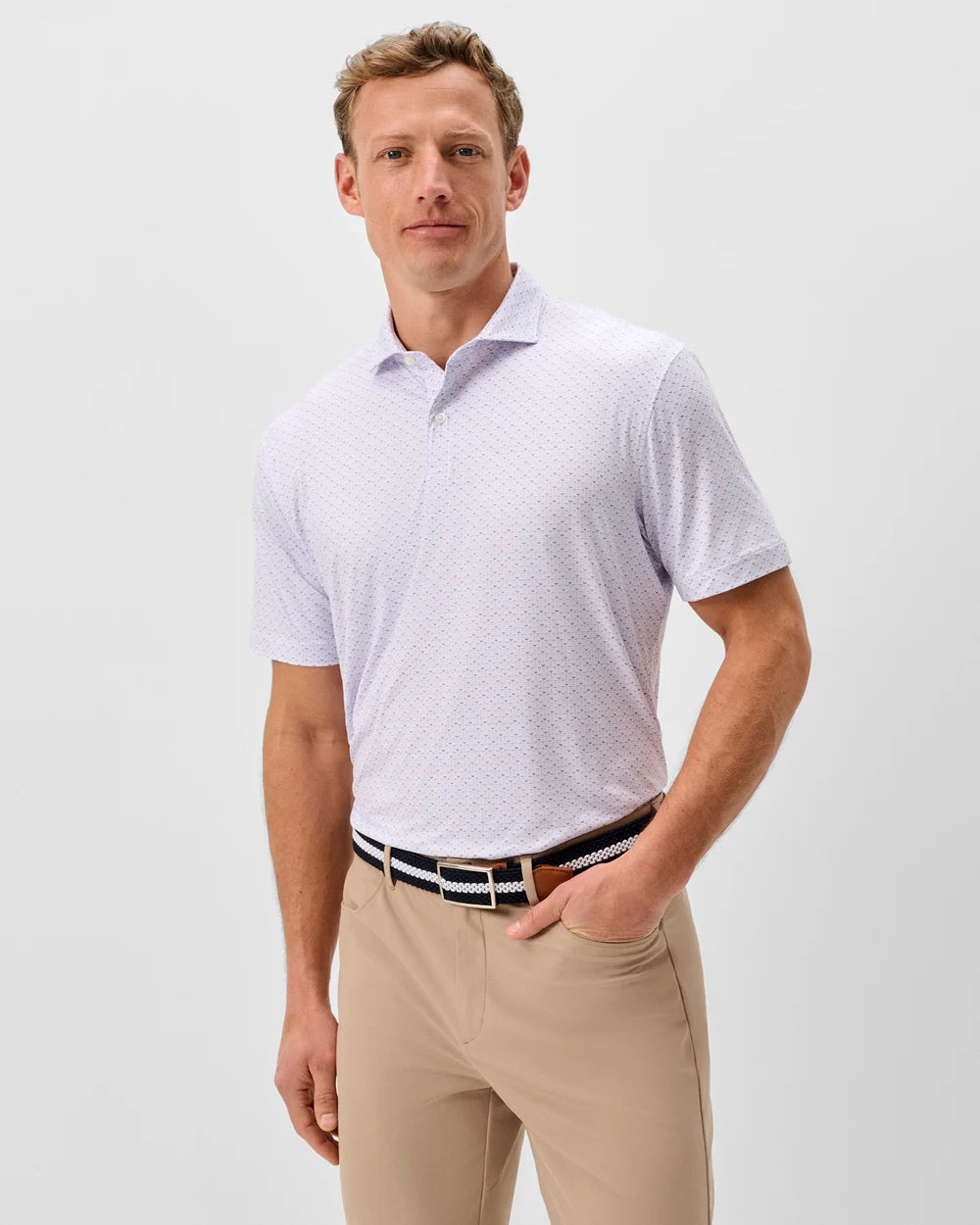 Johnnie-O Performance Jersey Polo: Fall Flower: Viola