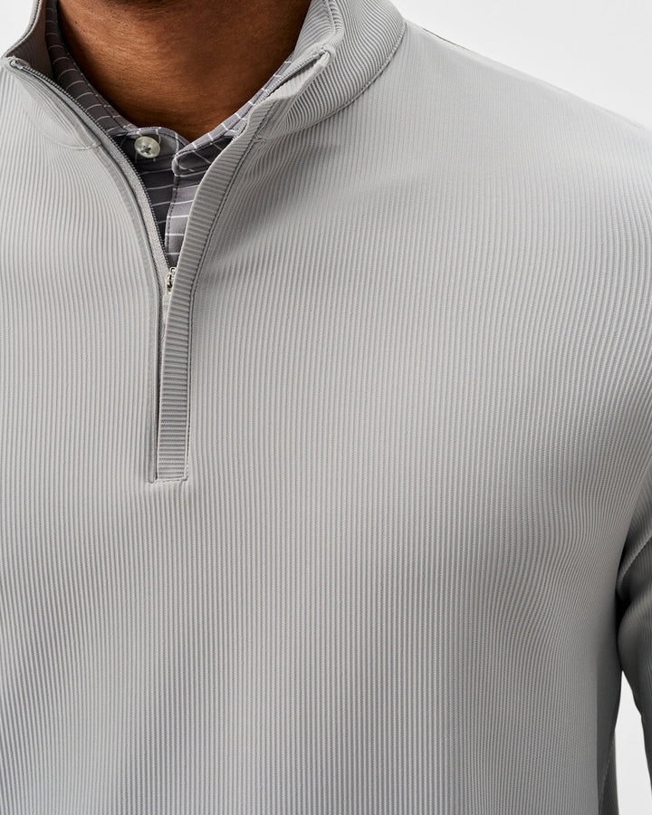 Johnnie-O Hoppin Ribbed Knit Performance 1/4-Zip Pullover: Seal
