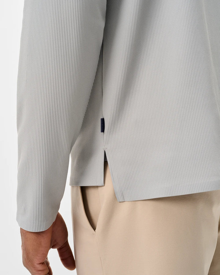 Johnnie-O Hoppin Ribbed Knit Performance Hoodie: Seal
