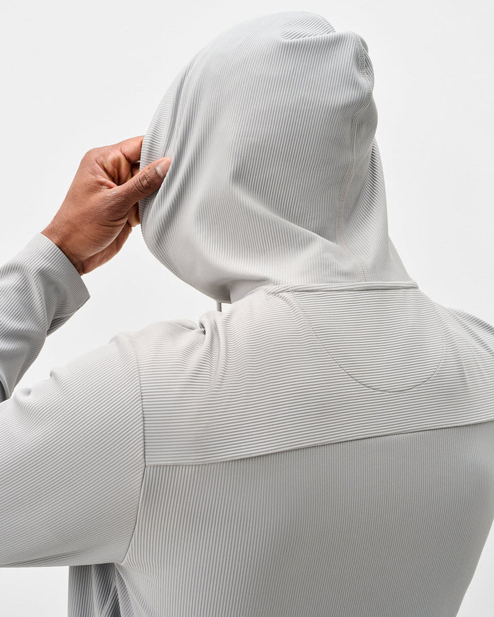 Johnnie-O Hoppin Ribbed Knit Performance Hoodie: Seal