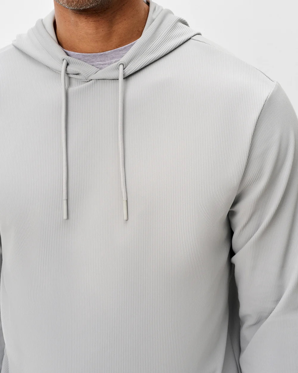 Johnnie-O Hoppin Ribbed Knit Performance Hoodie: Seal