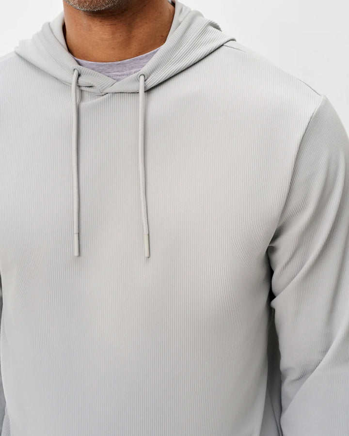 Johnnie-O Hoppin Ribbed Knit Performance Hoodie: Seal