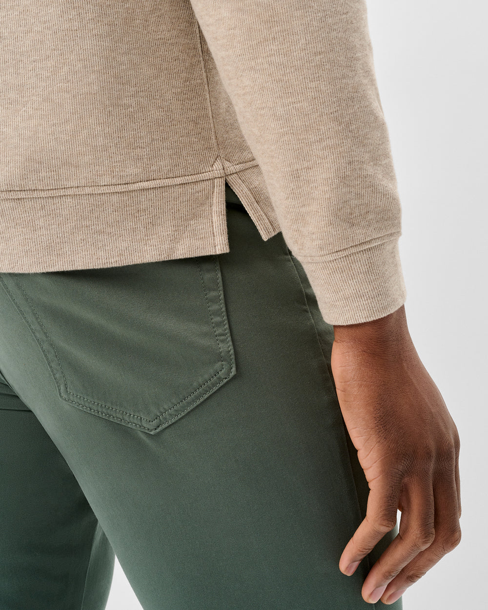 Johnnie-O Button Henley Hoodie: Cream