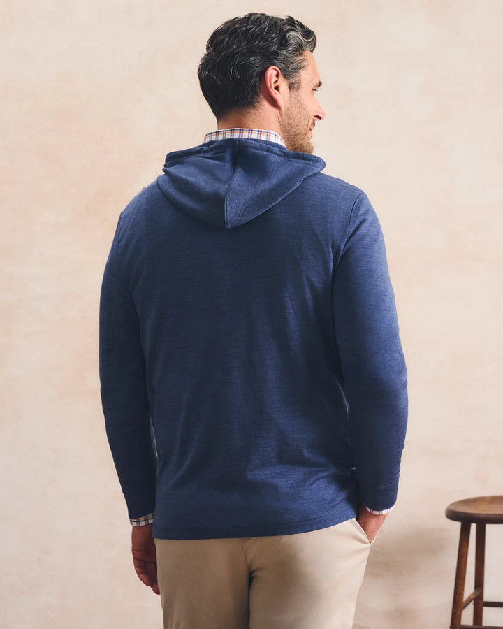 Johnnie-O Merino Hoodie Tee: Pacific