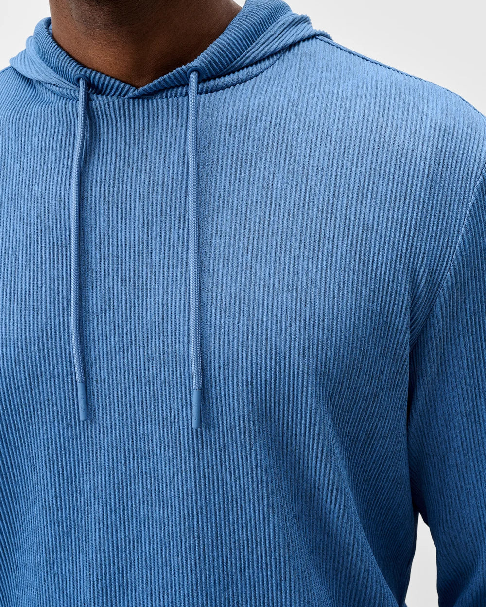 Johnnie-O Hoppin Ribbed Knit Performance Hoodie: Heather: Sailor