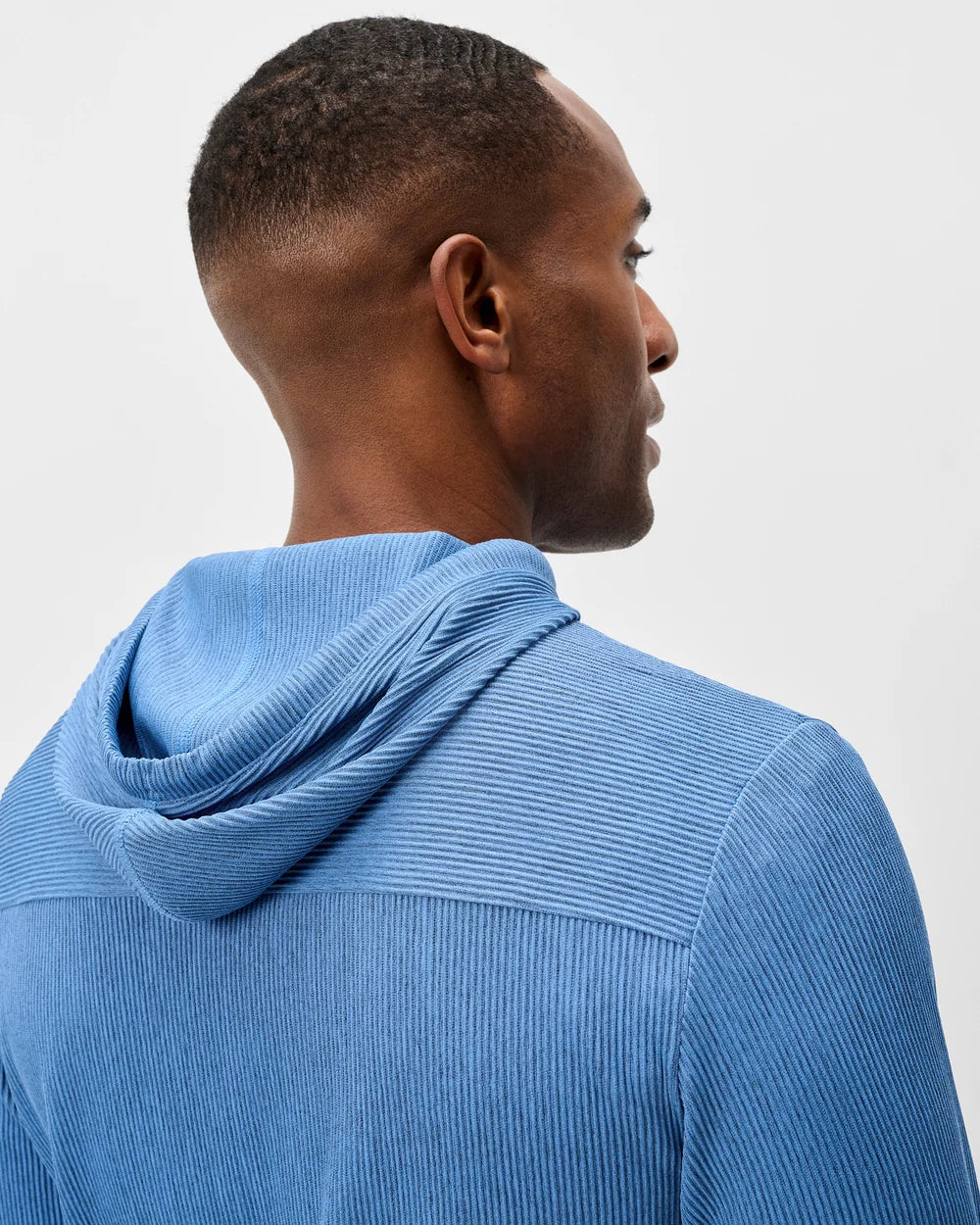 Johnnie-O Hoppin Ribbed Knit Performance Hoodie: Heather: Sailor