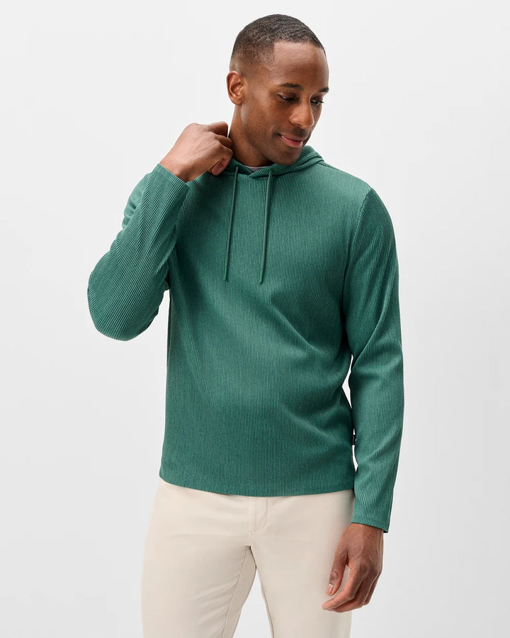 Johnnie-O Hoppin Ribbed Knit Performance Hoodie: Heather: Zest