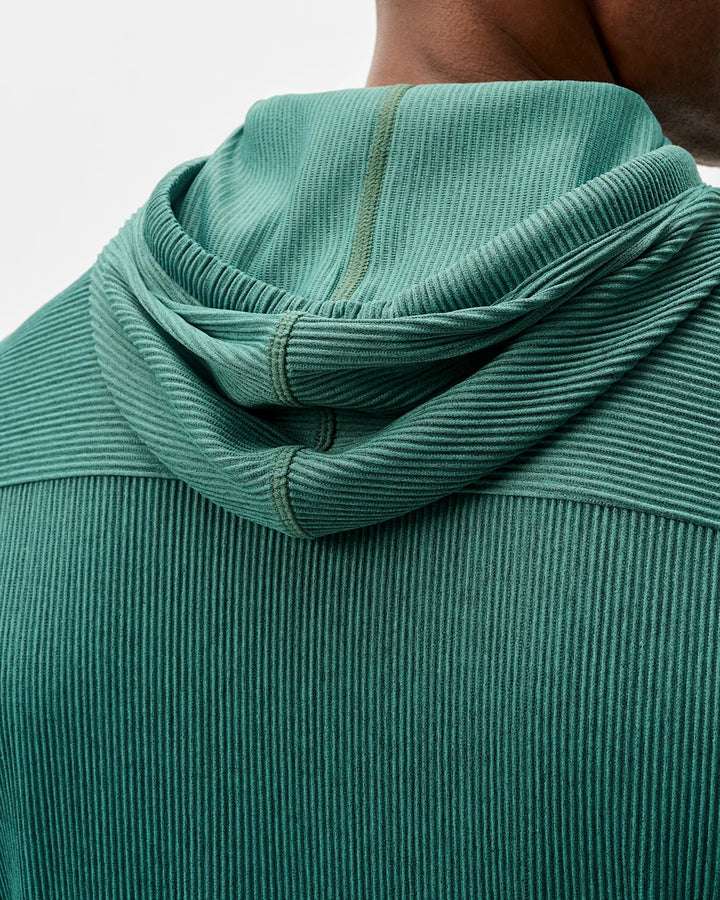Johnnie-O Hoppin Ribbed Knit Performance Hoodie: Heather: Zest