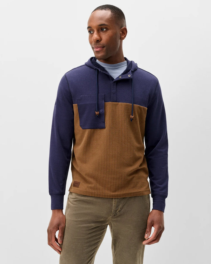 Johnnie-O Fleece Tech Hoodie: Navy