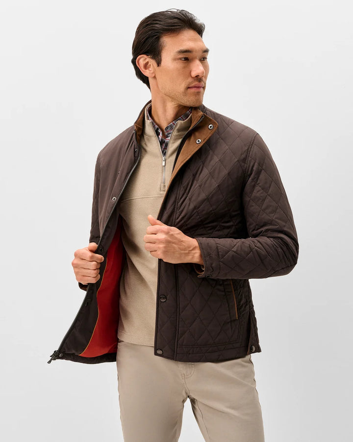 Johnnie-O Juno Quilted Snap Jacket: Cocoa