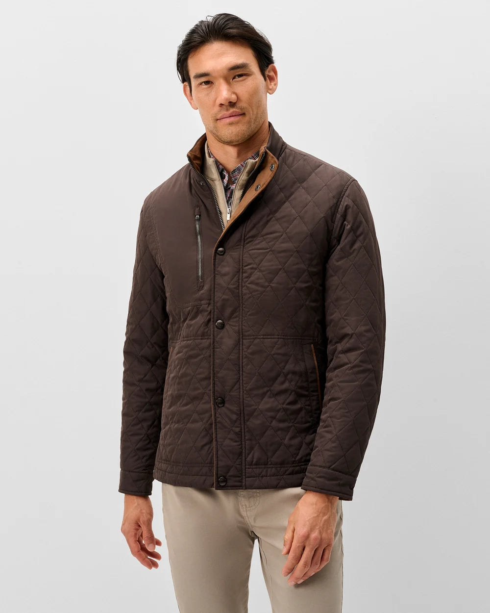 Johnnie-O Juno Quilted Snap Jacket: Cocoa