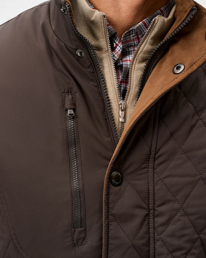 Johnnie-O Juno Quilted Snap Jacket: Cocoa