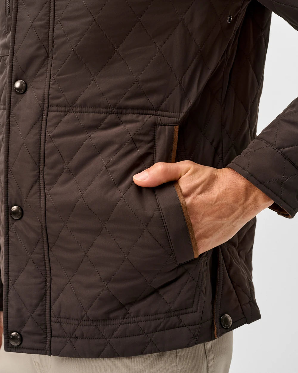 Johnnie-O Juno Quilted Snap Jacket: Cocoa