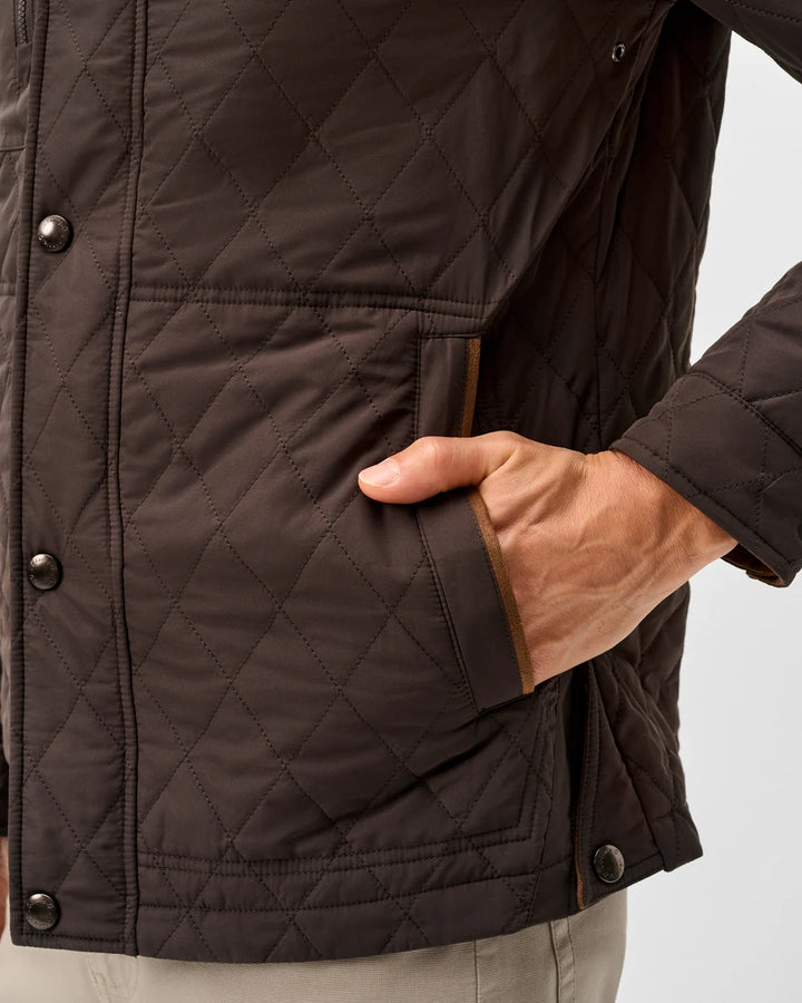 Johnnie-O Juno Quilted Snap Jacket: Cocoa