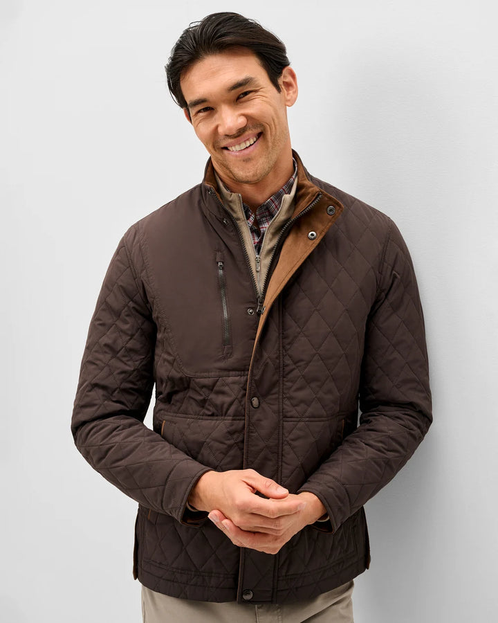 Johnnie-O Juno Quilted Snap Jacket: Cocoa