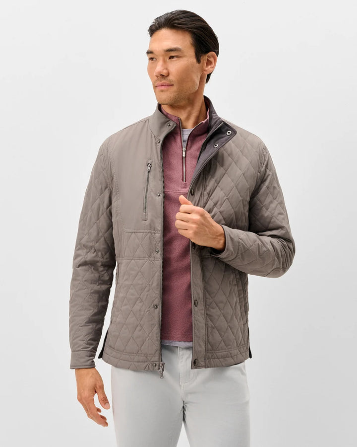Johnnie-O Juno Quilted Snap Jacket: Magnesium