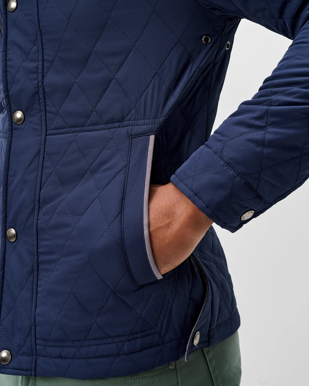 Johnnie-O Juno Quilted Snap Jacket: Navy