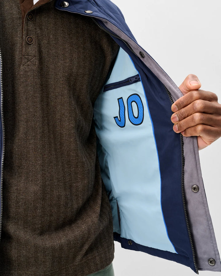 Johnnie-O Juno Quilted Snap Jacket: Navy