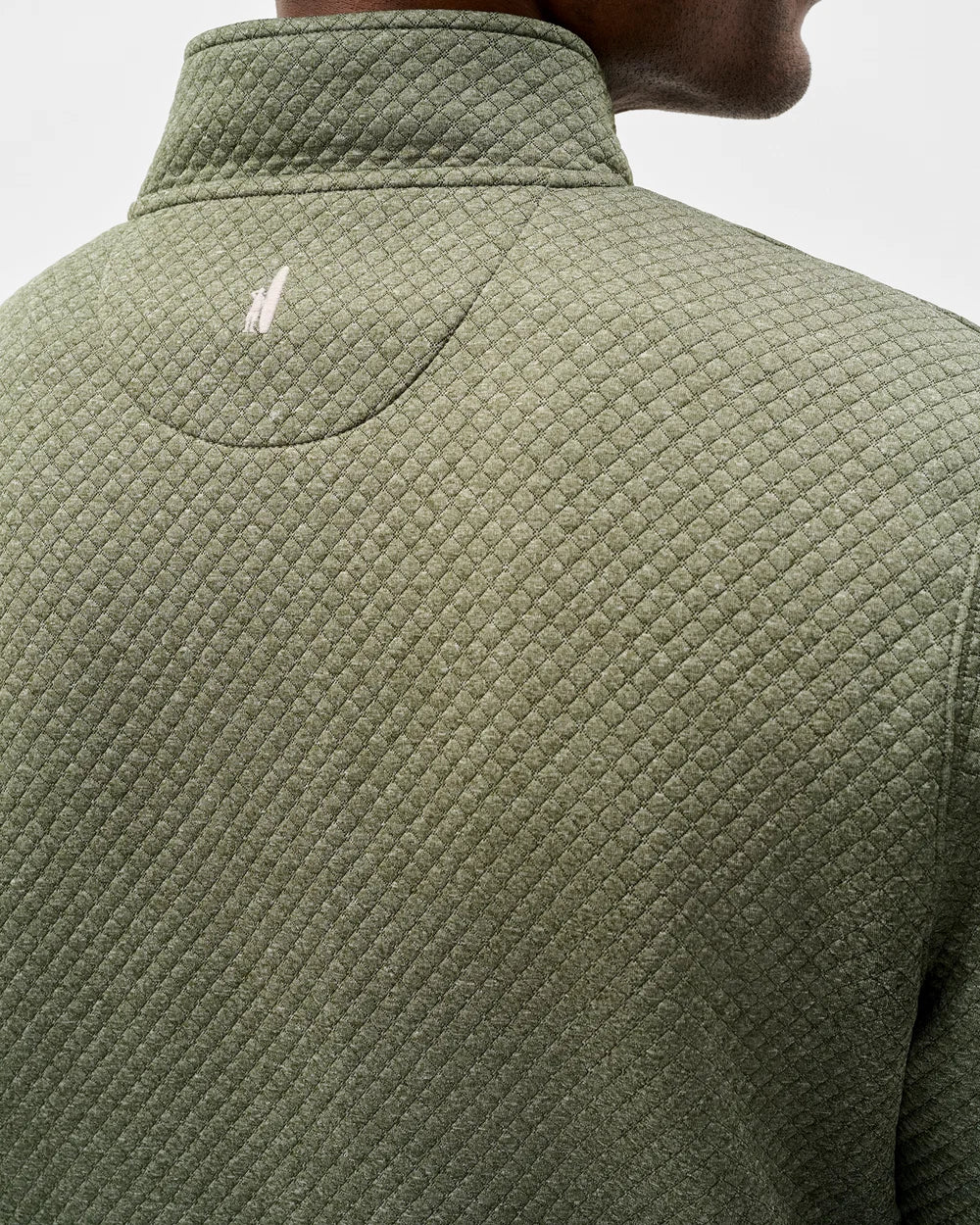 Johnnie-O Rockwells Diamond-Quilted Henley Pullover: Forest