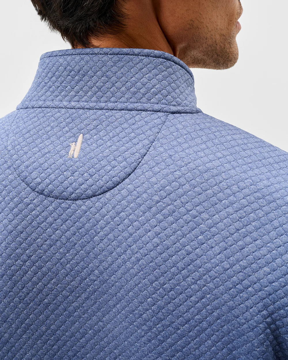 Johnnie-O Rockwells Diamond-Quilted Henley Pullover: Laguna Blue