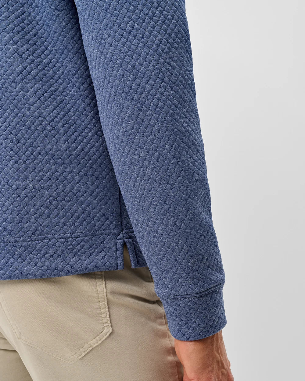 Johnnie-O Rockwells Diamond-Quilted Henley Pullover: Laguna Blue
