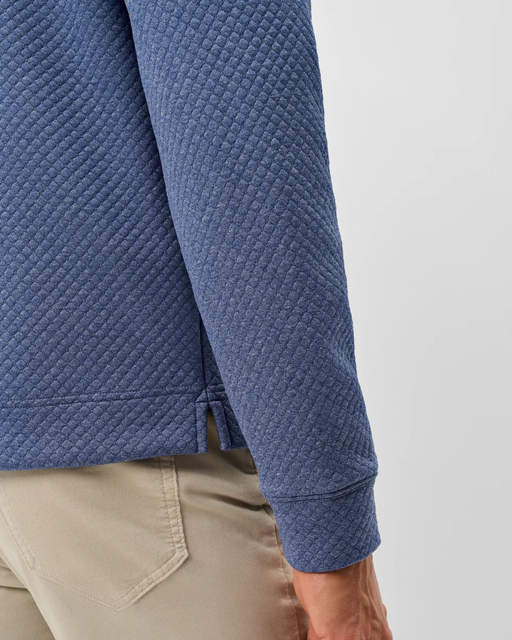 Johnnie-O Rockwells Diamond-Quilted Henley Pullover: Laguna Blue
