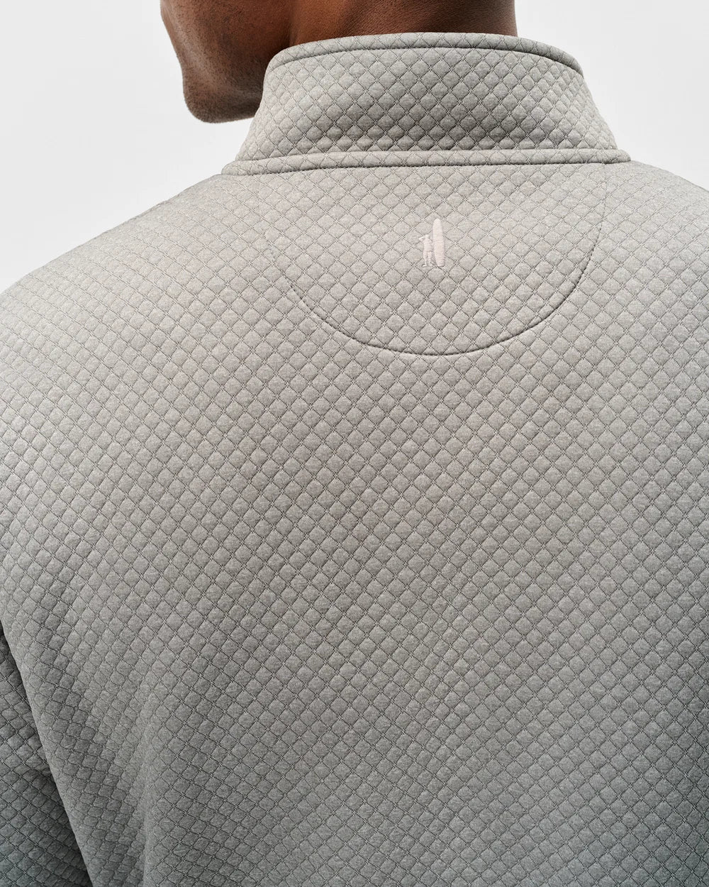 Johnnie-O Rockwells Diamond-Quilted Henley Pullover: Smoke