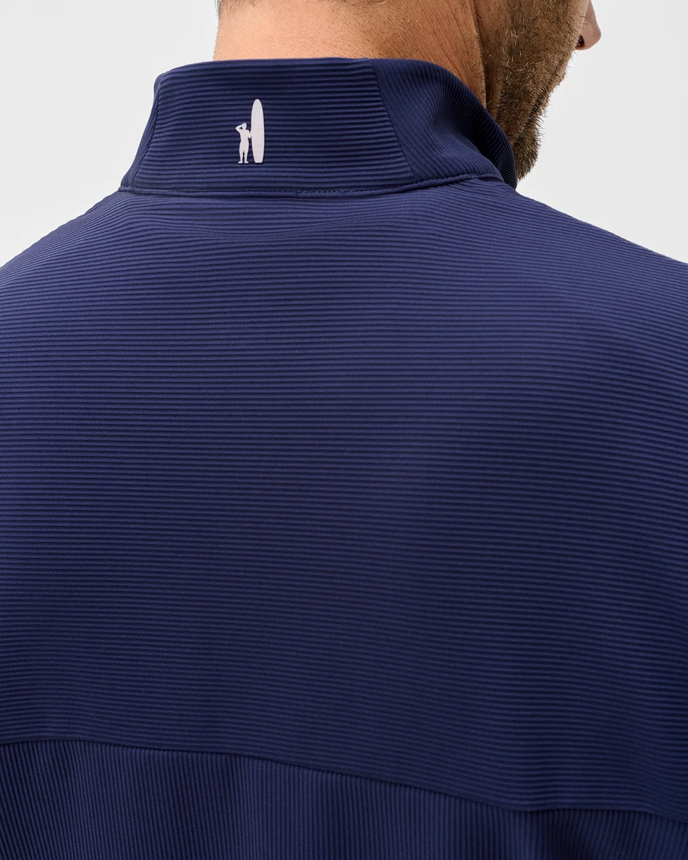 Johnnie-O Hoppin Ribbed Knit Performance 1/4-Zip Pullover: Navy