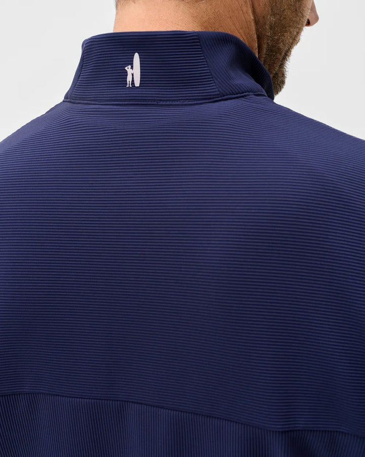 Johnnie-O Hoppin Ribbed Knit Performance 1/4-Zip Pullover: Navy