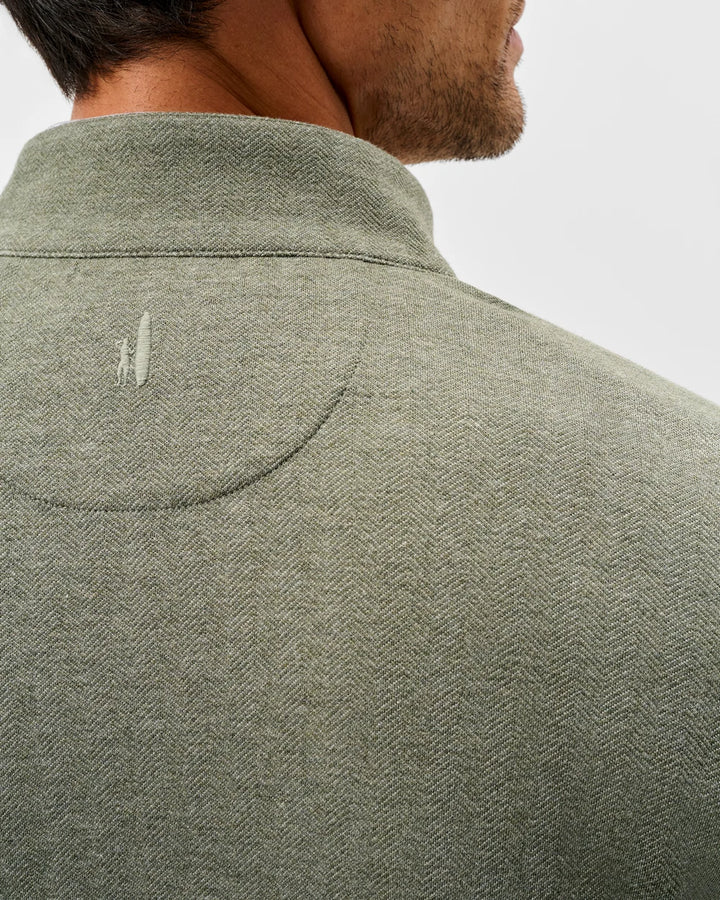 Johnnie-O Cotton Blend Herringbone Henley: Sequoia