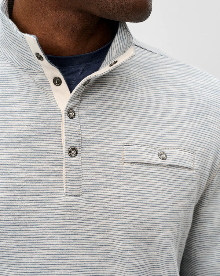 Johnnie-O Cove Striped Cotton Henley: Cream
