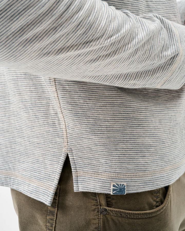 Johnnie-O Cove Striped Cotton Henley: Cream