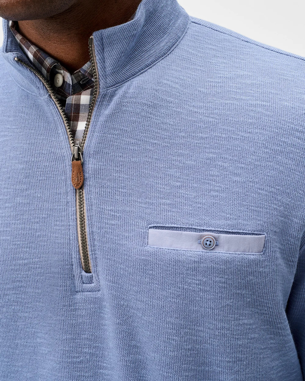 Johnnie-O Flame Stitch 1/4 Zip Pullover: Cloudburst