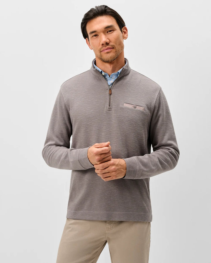 Johnnie-O Flame Stitch 1/4 Zip Pullover: Thunder