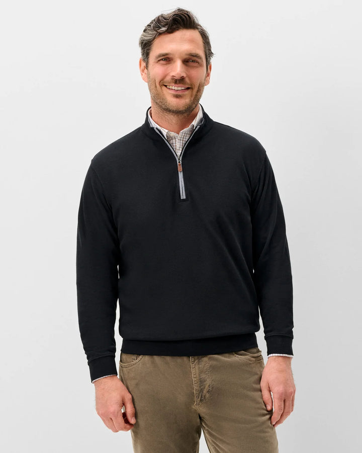 Johnnie-O Sully 1/4 Zip Pullover: Black