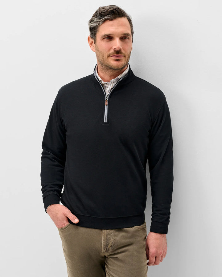 Johnnie-O Sully 1/4 Zip Pullover: Black