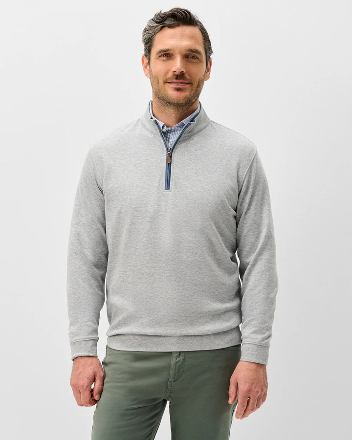 Johnnie-O Sully 1/4 Zip Pullover: Light Gray