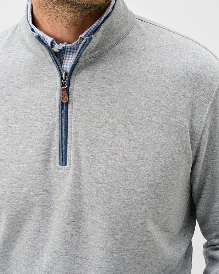 Johnnie-O Sully 1/4 Zip Pullover: Light Gray