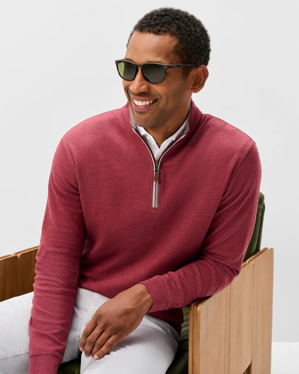 Johnnie-O Sully 1/4 Zip Pullover: Port