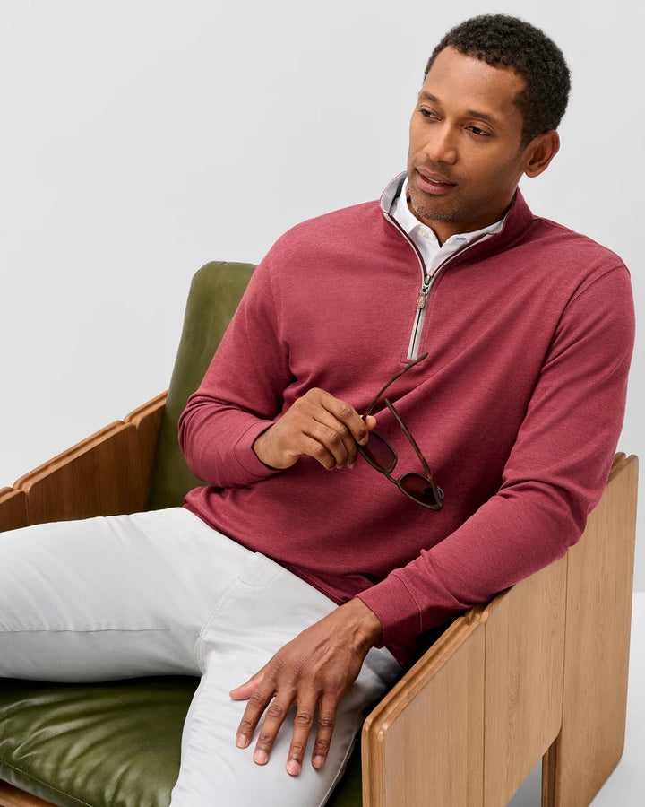 Johnnie-O Sully 1/4 Zip Pullover: Port